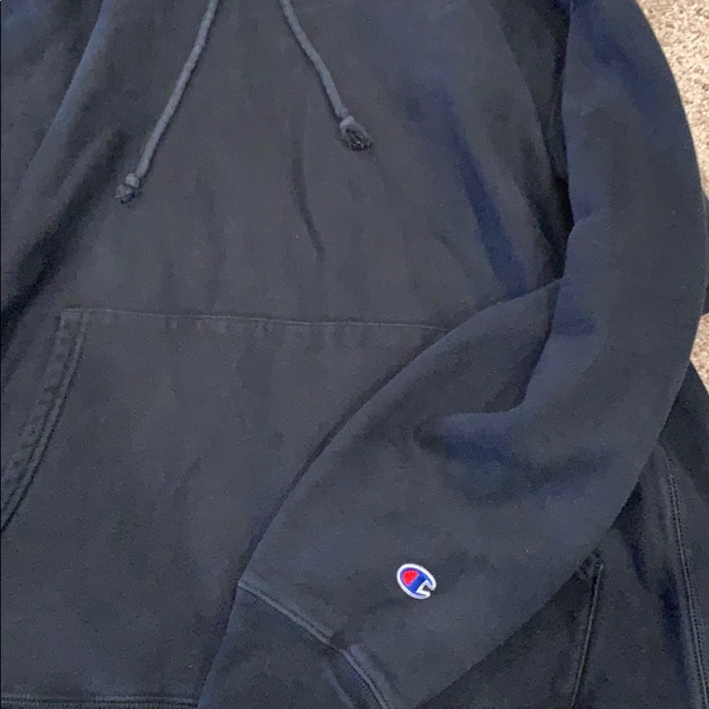 Champion Reverse Weave Black Hoodie